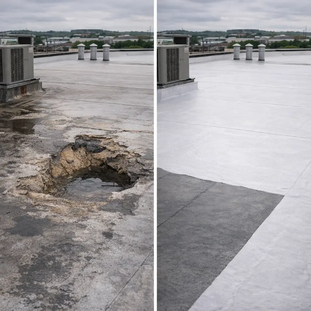 Commercial Roofers Greenville SC - Before & After 1